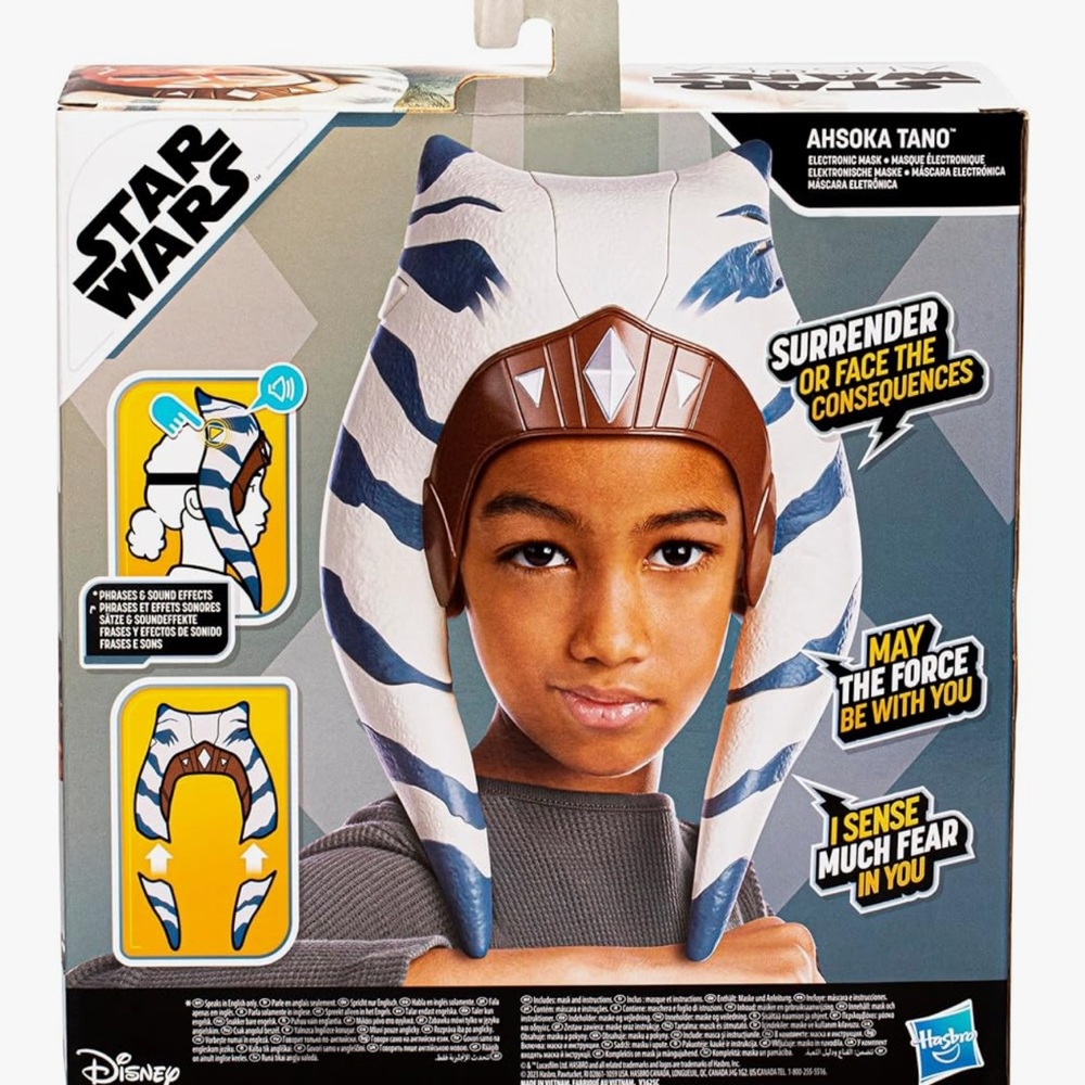 Hasbro Star Wars Ahsoka Tano Mask with Blue and White Design